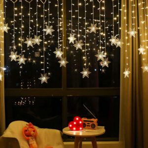 Small Snowflakes Curtain Lights  Cheezstore