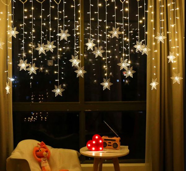 Small Snowflakes Curtain Lights  Cheezstore