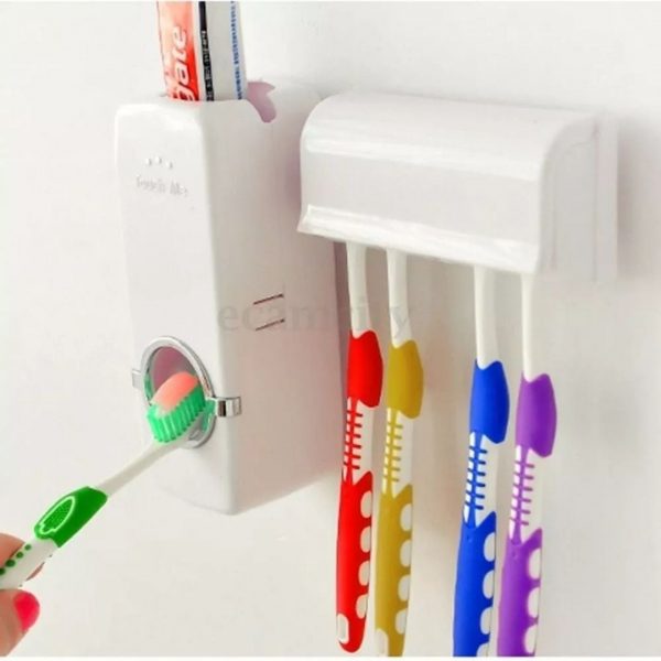 Automatic Toothpaste Squeeze Dispenser with Toothbrush Holder  Cheezstore