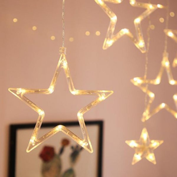 Hanging Stars Premium LED Curtain Fairy String  Cheezstore