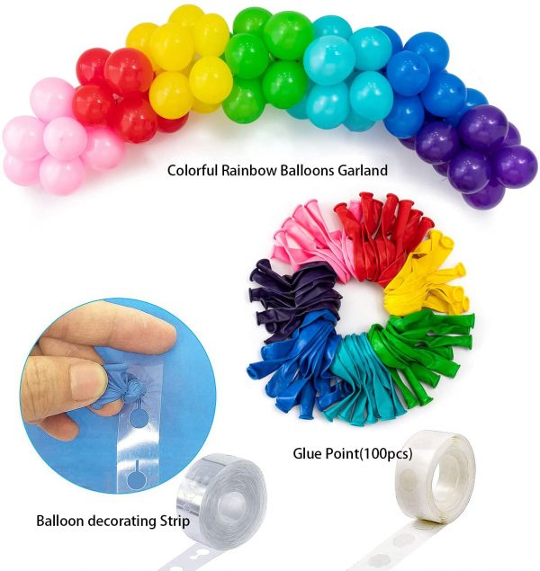 Colorful Rainbow Balloons Garland Kit For Birthday Party Decoration  Cheezstore