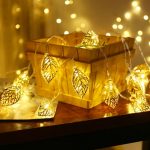 20 Golden Metal Tree Leaf Fairy String Lights  Cheezstore