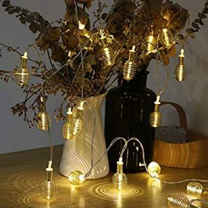 Spring Coil Light String Metal Lamp Shape Fairy String Lights  Cheezstore