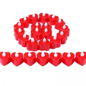 RED LED HEART SHAPED CANDLES  Cheezstore