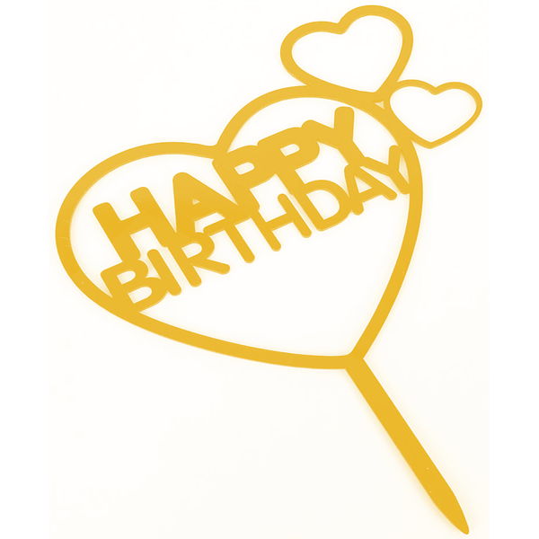 Happy Birthday Cake Topper with Heart  Cheezstore