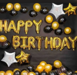 Awesome Happy birthday Golden Black Silver Deal  Cheezstore