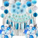 Birthday Decoration Set (Blue, White and Silver)  Cheezstore