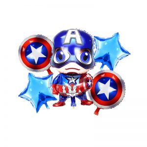 Captain America Theme Foil Balloons – Pack of 5 Balloons.  Cheezstore