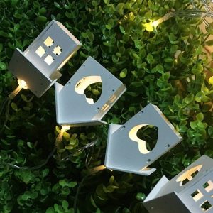 10-LED Wooden String Lights Heart-Shaped House Decoration Light  Cheezstore
