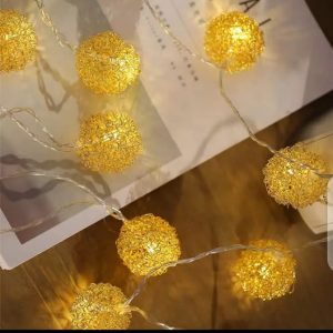 Premium Golden Wire Balls Fairy Lights  Cheezstore