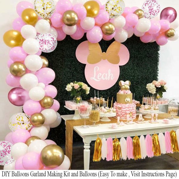 Deal 32- Birthday Decoration Set (Pink, White and Gold)  Cheezstore
