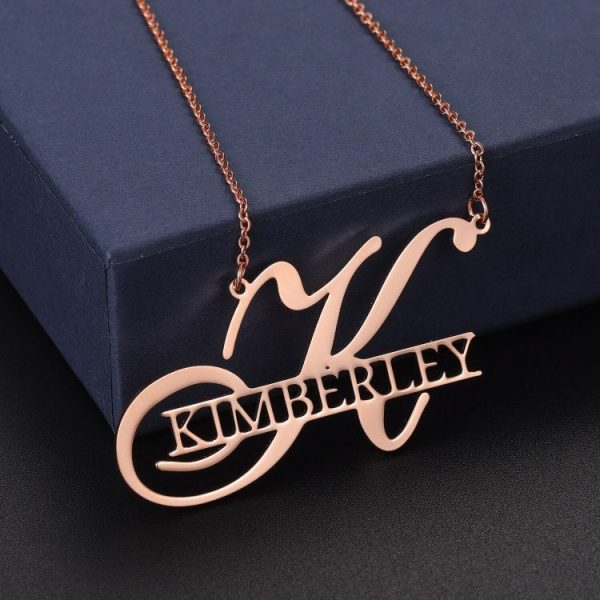 Big Initial Name Necklace  Cheezstore