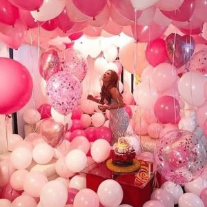 105 Pink & White Balloons Deal.  Cheezstore