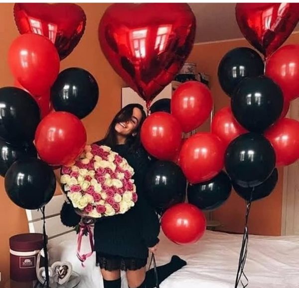 Special Black And Red Balloons Decoration Package.  Cheezstore