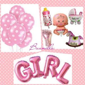 Baby Girl Shower Foil Balloons Deal.  Cheezstore