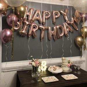 Rose Gold Color “Happy birthday” Celebration Package  Cheezstore