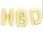 HBD 16 inch golden foil balloons for birthday parties.  Cheezstore