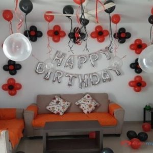 13 Letters “Happy birthday” Silver Foil Balloon Theme  Cheezstore
