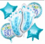 5pcs Baby Boy Foil Balloons For Baby Shower Decoration.  Cheezstore