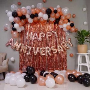 Happy Anniversary Rose gold, Black and White deal.  Cheezstore