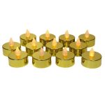 Pack Of 12 Golden LED Candles  Cheezstore