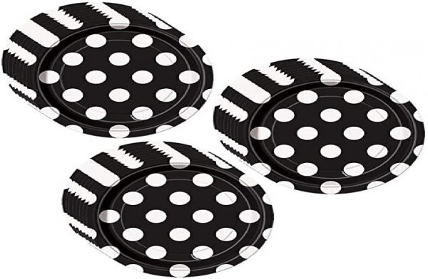 Pack Of 12 Polka Dot Paper Plates  Cheezstore
