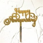 ANNIVERSARY GOLDEN AND SILVER COLORS CAKE TOPPER  Cheezstore