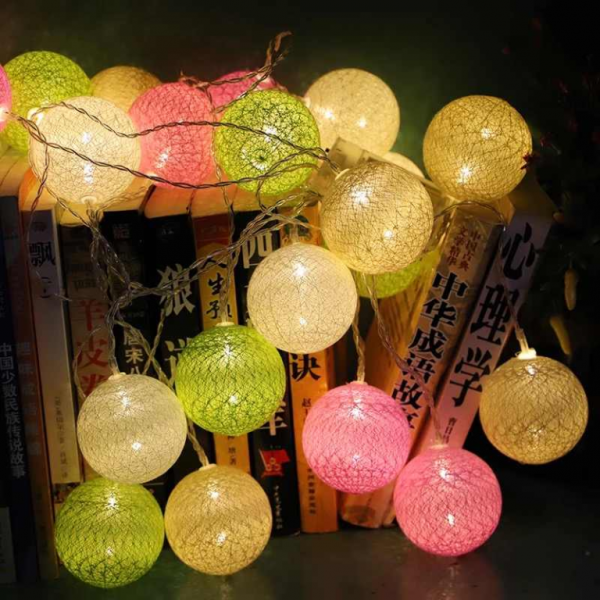 20Pcs Multi-Color Cotton Balls Fairy Lights  Cheezstore