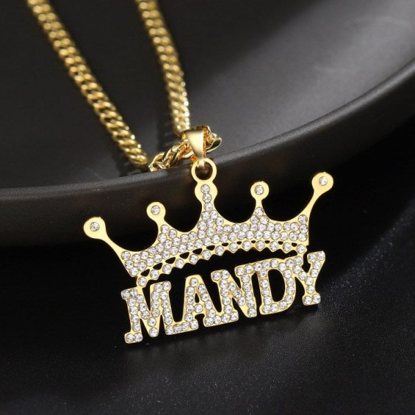 Crystal Crown Name Necklace  Cheezstore
