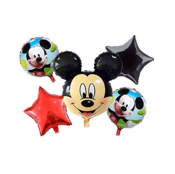 Mickey Mouse Theme Foil Balloons – Pack of 5 Balloons.  Cheezstore
