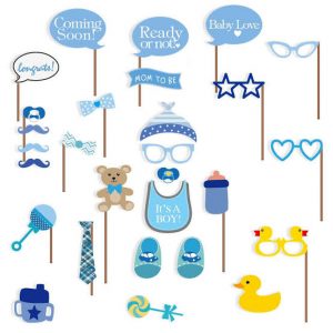 Baby Shower Photo Booth props attached to the stick, its a boy, baby shower decoration  Cheezstore