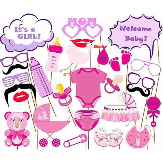 Baby Shower Decorations Kit,It’s A Girl Baby Shower Party Photo Booth Props Kits on Sticks  Cheezstore