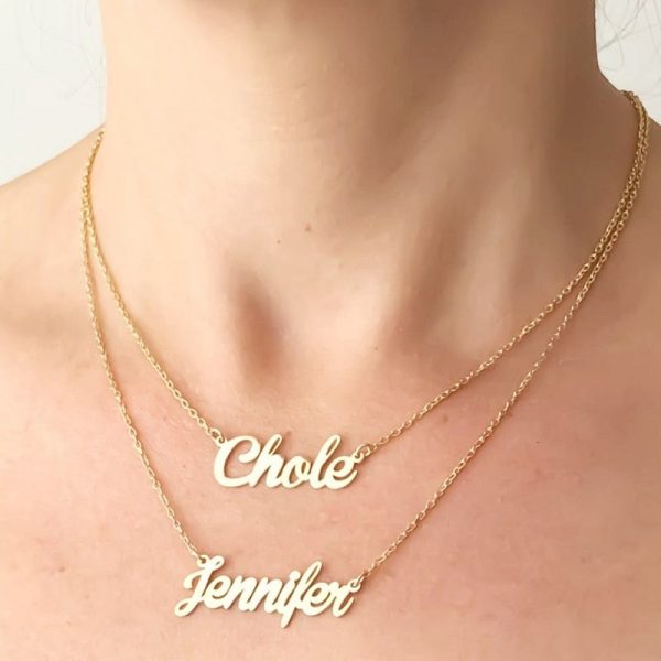 Personalized Double Name Layered Necklace  Cheezstore