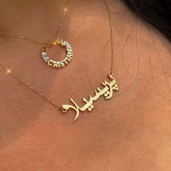 personalized name necklace women Arabic Chain  Cheezstore