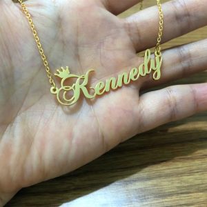 Personalized Iced Name Necklace Stainless Steel Charm Custom Name Jewelry Any Name 11 Font Style To Choose For Girl kids  Cheezstore