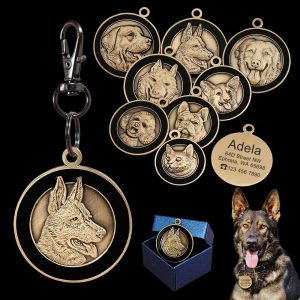 Personalized Dog ID Tag Engraved Pet Dog Tags Collar Accessories Custom Puppy Cat Name Tags For Dogs Necklaces Pendants  Cheezstore