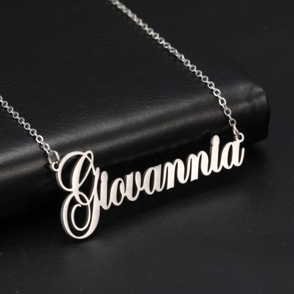 Custom Name Necklace Personalized Steel Color Stainless Steel Necklaces For Women Man Customized Jewelry Girlfriend Gift  Cheezstore