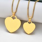 Customized Necklaces Engrave Photo Name Necklace Stainless Steel Heart Pendant Chain Necklace Jewelry For Women ID Tag  Cheezstore