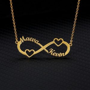 Custom Infinity Double Heart Two Names Necklaces  Cheezstore