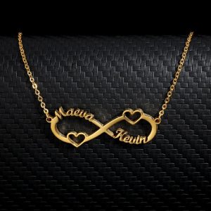Custom Infinity Double Heart Two Names Necklaces  Cheezstore