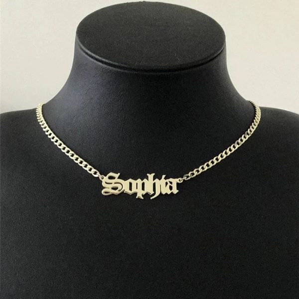 Custom Old English Name Necklaces  Cheezstore