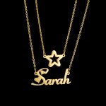 Fashion Double Layer Name Necklace Personalized Letter Name Star Choker Necklace Jewelry Woman Gift  Cheezstore