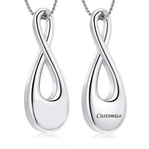 Engrave Name Fashion Number 8 Shape Cremation Jewelry For Ashes Pendant Infinity Love Keepsake Urn Necklace  Cheezstore