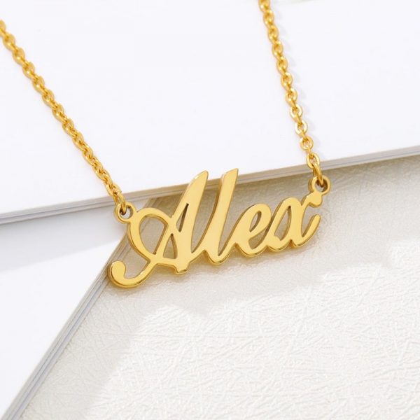 Fashion Custom Name Pendant Necklaces Cursive Arabic Crown Heart Letter Choker Necklaces Stainless Steel Jewelry Christmas Gifts  Cheezstore