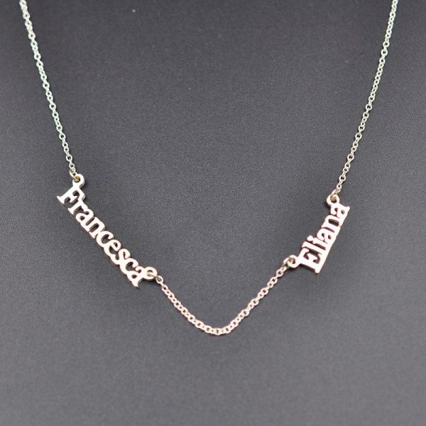 2020 new trend  two  Name Necklace Custom Multiple pendent Nameplate for family Personalized Mini Necklace Christmas Gift  Cheezstore