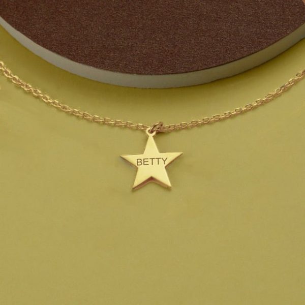 Women Star Necklace Engraved Initials Stainless Steel Gift For Women Personalized Jewelry Gift Collar  Cheezstore