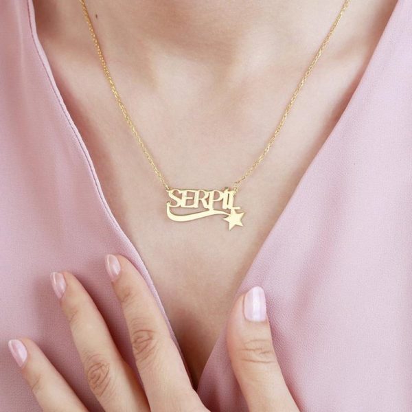 Personalized Name Necklace Star Heart Butterfly Clover Pendant Stainless Steel Custom Necklace Women Friends Birthday Gifts  Cheezstore