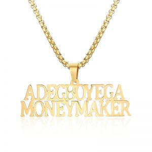 Custom Name Necklace  Gold Color Personalized Any Block Letter Double Nameplat Necklace Pendant For Men Women  Cheezstore