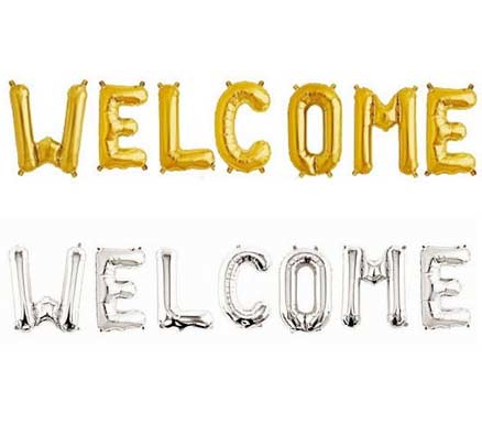 Welcome Foil Balloons Set – Gold/Silver  Cheezstore